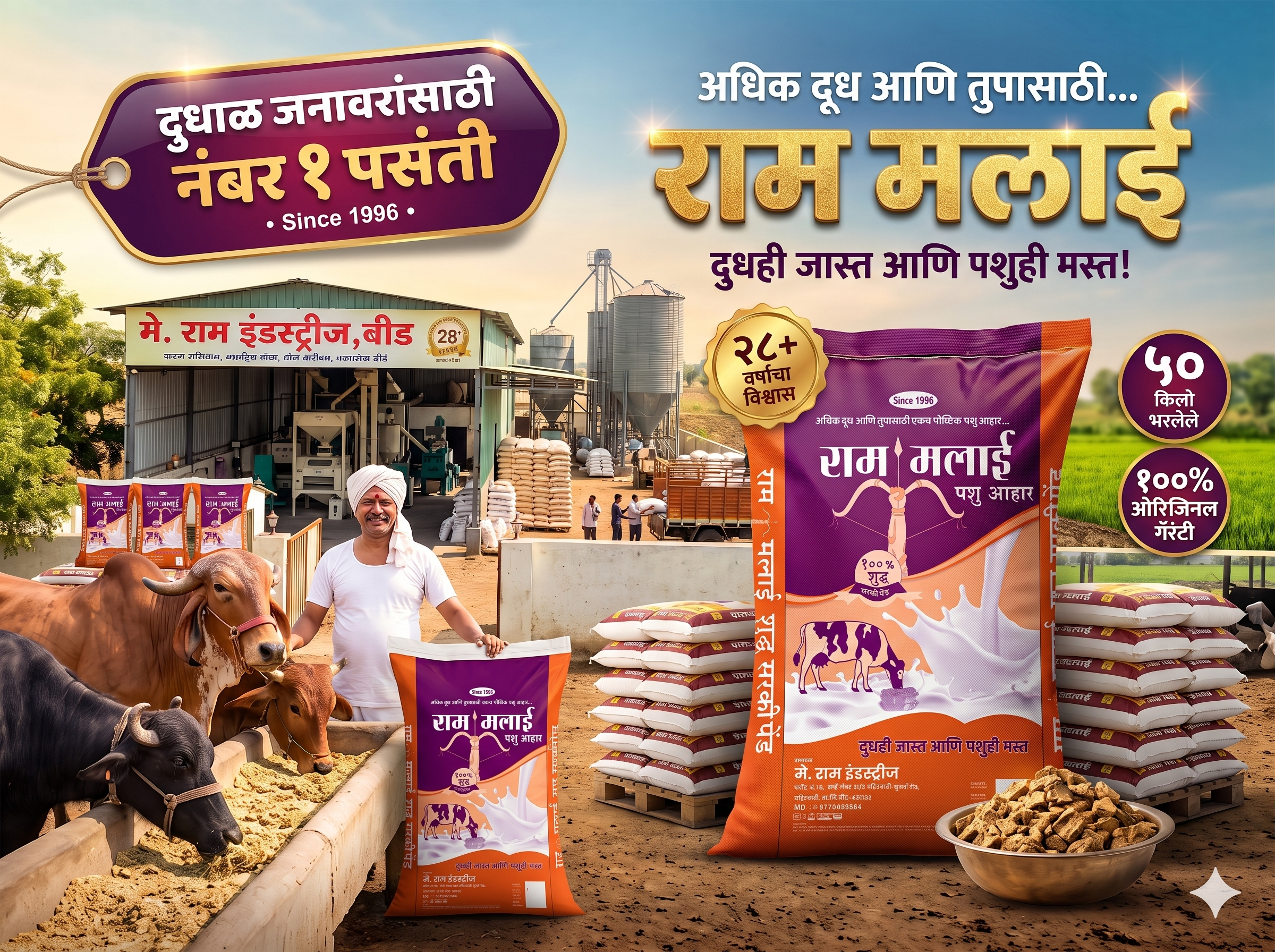राम मलाई पशू आहार - मे. राम इंडस्ट्रीज